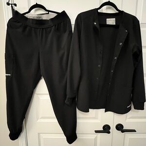 Black Scrub Joggers and Scrub Jacket